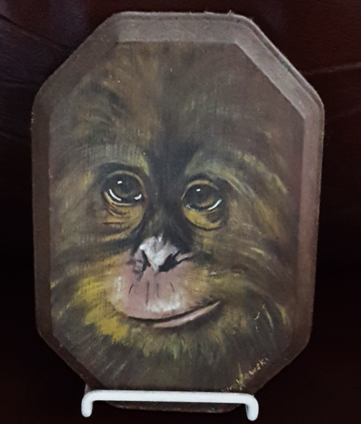 Painting of Monkey on Plaque Painting of Monkey on Plaque