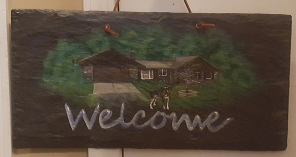 Welcome Sign Painted on Slate Welcome Sign Painted on Slate